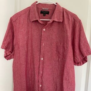 Banana republic men’s linen button down shirt short sleeve